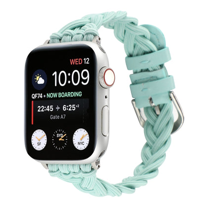 Single Elastic Nylon Braid Watch Band For Apple Watch Ultra 49mm&Watch Ultra 2 49mm / Series 9&8&7 45mm / SE 3&SE 2&6&SE&5&4 44mm / 3&2&1 42mm(Teal Green) - Watch Bands by buy2fix | Online Shopping UK | buy2fix