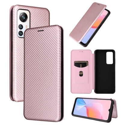 For Blackview A85 Carbon Fiber Texture Flip Leather Phone Case(Pink) - More Brand by buy2fix | Online Shopping UK | buy2fix