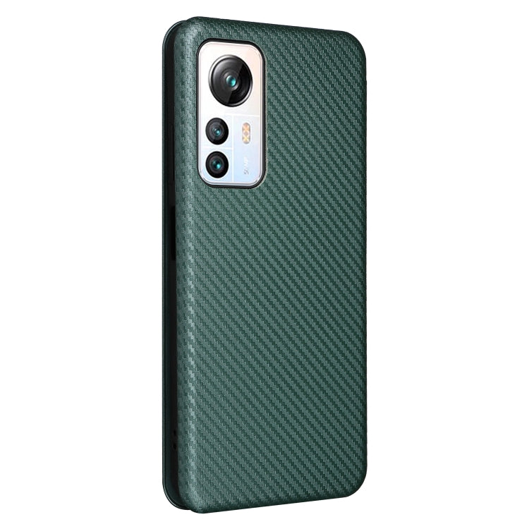 For Blackview A85 Carbon Fiber Texture Flip Leather Phone Case(Green) - More Brand by buy2fix | Online Shopping UK | buy2fix