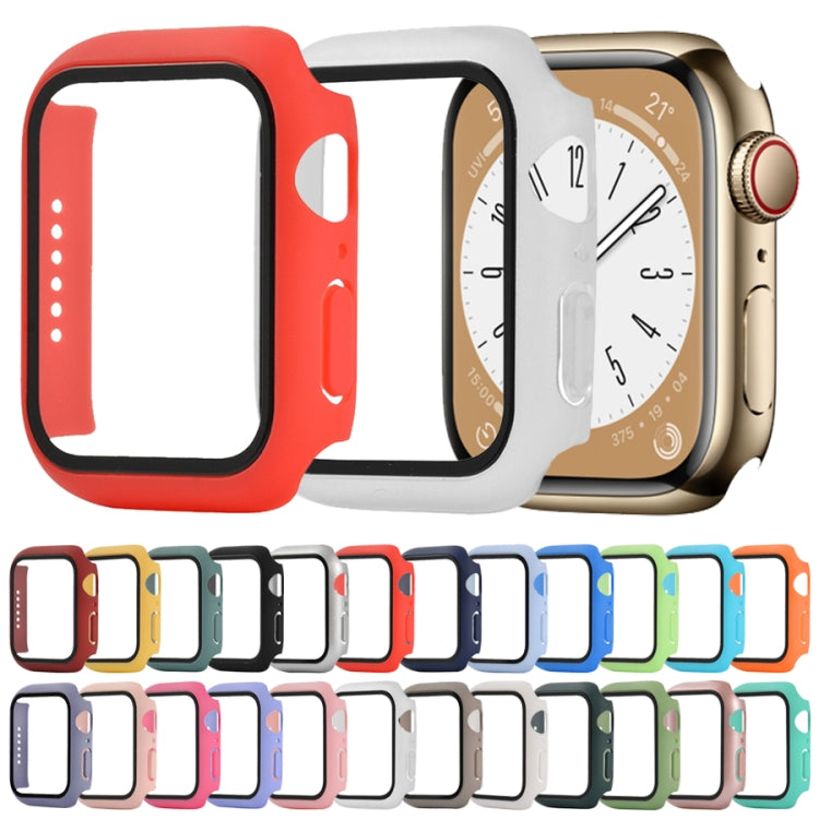 Shockproof PC+Tempered Glass Watch Protective Case For Apple Watch Series 8&7 41mm(Rose Red) - Watch Cases by buy2fix | Online Shopping UK | buy2fix