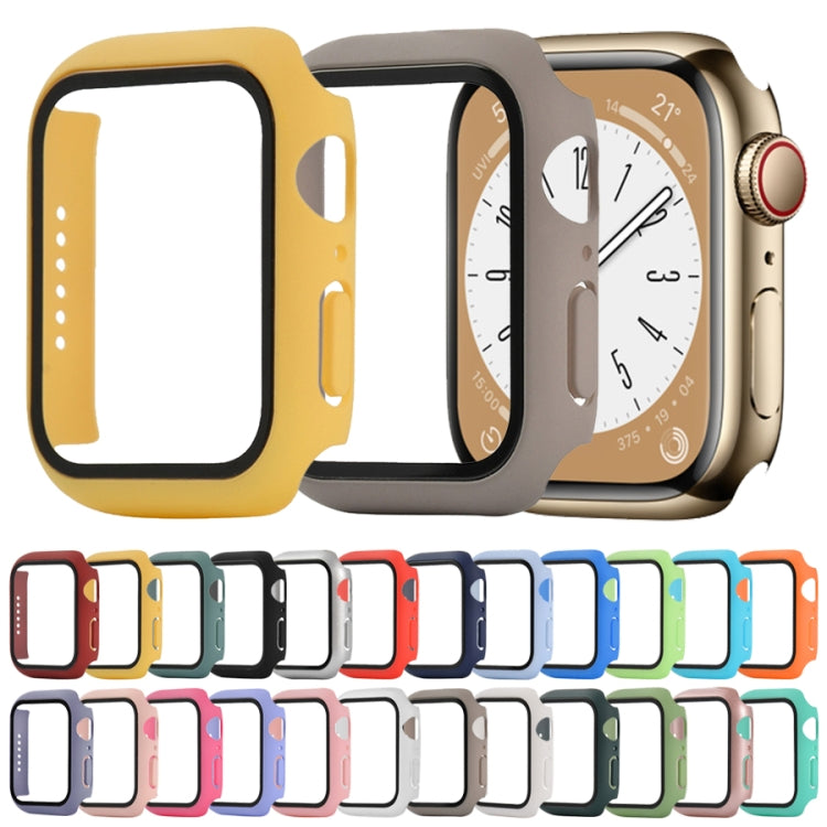 Shockproof PC+Tempered Glass Watch Protective Case For Apple Watch Series 8&7 45mm(Light Purple) - Watch Cases by buy2fix | Online Shopping UK | buy2fix