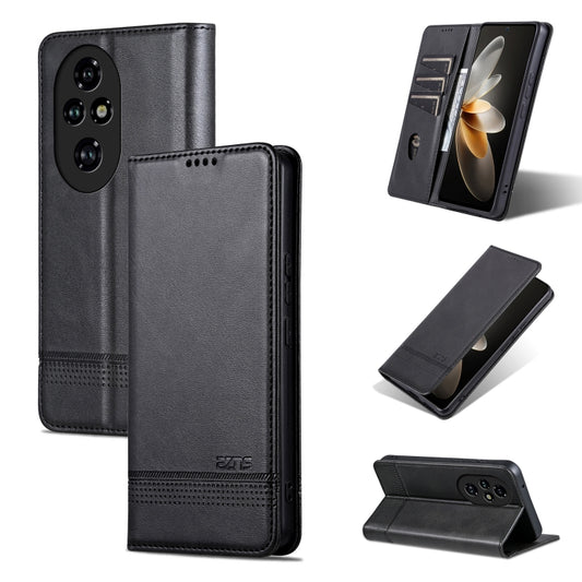 For Honor 200 Pro AZNS Magnetic Calf Texture Flip Leather Phone Case(Black) - Honor Cases by AZNS | Online Shopping UK | buy2fix