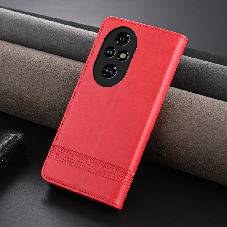 For Honor 200 Pro AZNS Magnetic Calf Texture Flip Leather Phone Case(Red) - Honor Cases by AZNS | Online Shopping UK | buy2fix