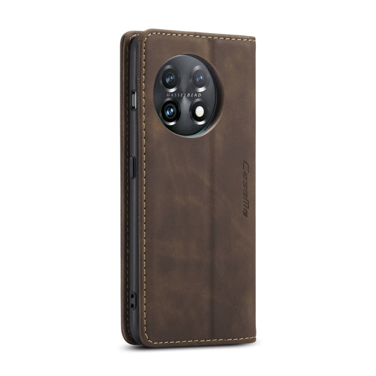 For OnePlus 11 CaseMe 013 Multifunctional Horizontal Flip Leather Phone Case(Coffee) - OnePlus Cases by CaseMe | Online Shopping UK | buy2fix