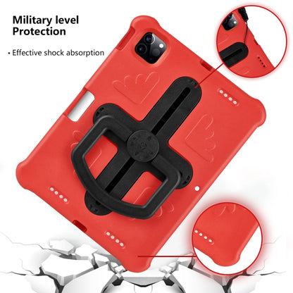 Shield 360 Rotation Handle EVA Shockproof PC Tablet Case For iPad Air 11 2024/Pro 11 2018/2020/2021/Air 4/Air 5 10.9(Red Black) - iPad Pro 11 (2022/2021) Cases by buy2fix | Online Shopping UK | buy2fix