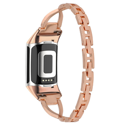 For Fitbit Charge 5 Diamond Metal Watch Band(Rose Gold) - Watch Bands by buy2fix | Online Shopping UK | buy2fix