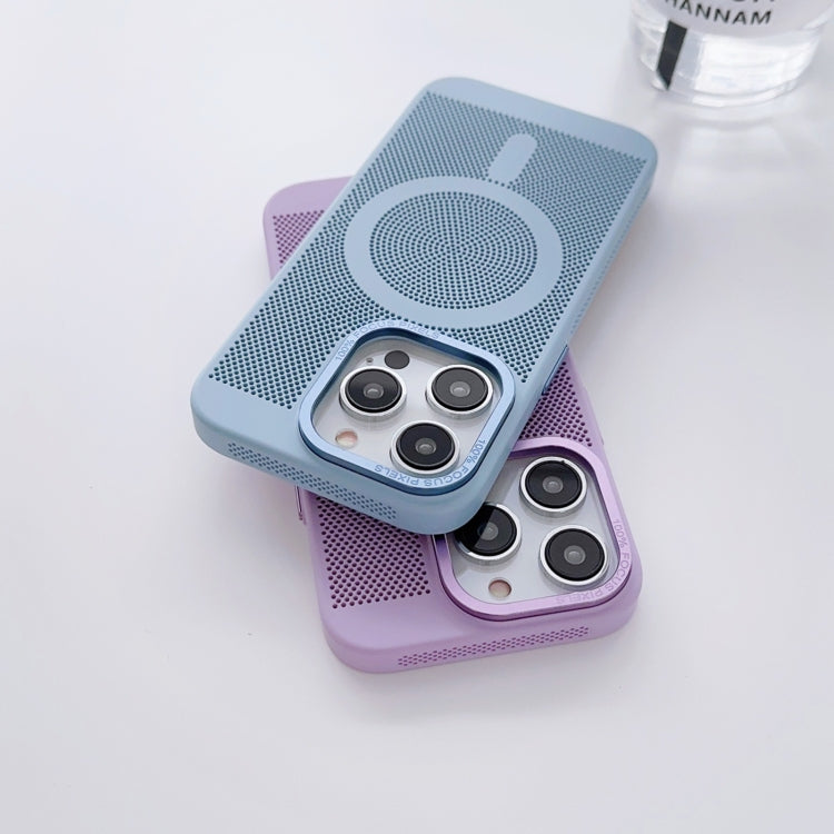 For iPhone 12 Grid Cooling MagSafe Magnetic Phone Case(Dark Purple) - iPhone 12 / 12 Pro Cases by buy2fix | Online Shopping UK | buy2fix