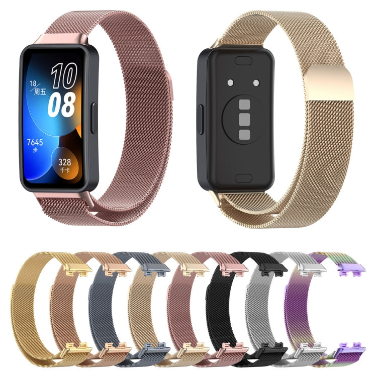 For Huawei Band 8 Milanese Metal Watch Band(Champagne Color) - Watch Bands by buy2fix | Online Shopping UK | buy2fix