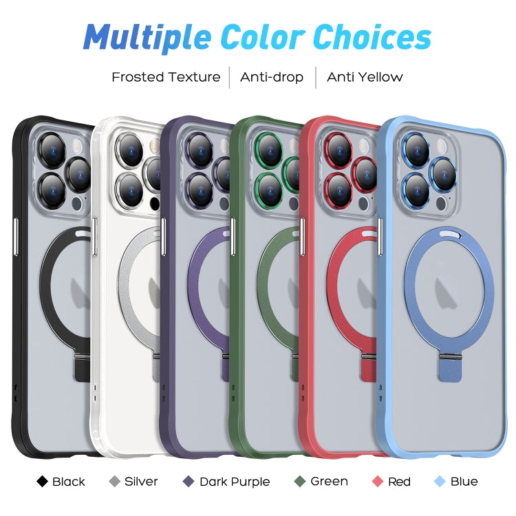 For iPhone 13 Pro Max Metal Eyes Series MagSafe Magnetic Holder Phone Case(Blue) - iPhone 13 Pro Max Cases by buy2fix | Online Shopping UK | buy2fix