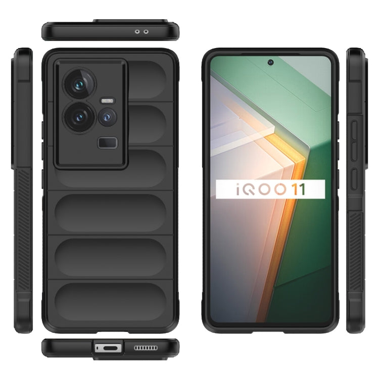 For vivo iQOO 11 5G Magic Shield TPU + Flannel Phone Case(Black) - vivo Cases by buy2fix | Online Shopping UK | buy2fix