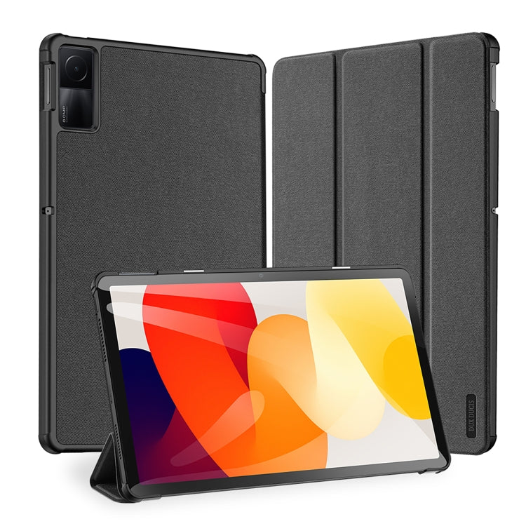 For Xiaomi Redmi Pad SE DUX DUCIS Domo Series Magnetic Flip Leather Tablet Case(Black) - More Tablet Cases by DUX DUCIS | Online Shopping UK | buy2fix