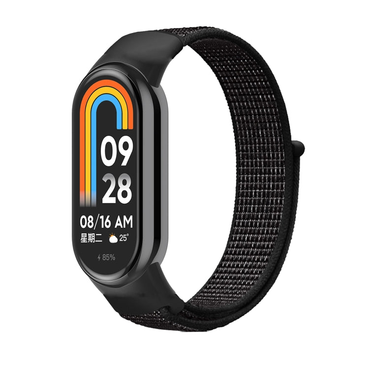 For Xiaomi Mi Band 8 Loop Nylon Watch Band(Reflective Black) - Watch Bands by buy2fix | Online Shopping UK | buy2fix
