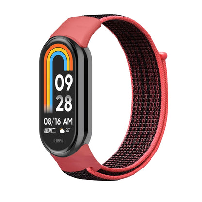 For Xiaomi Mi Band 8 Loop Nylon Watch Band(Red Black) - Watch Bands by buy2fix | Online Shopping UK | buy2fix