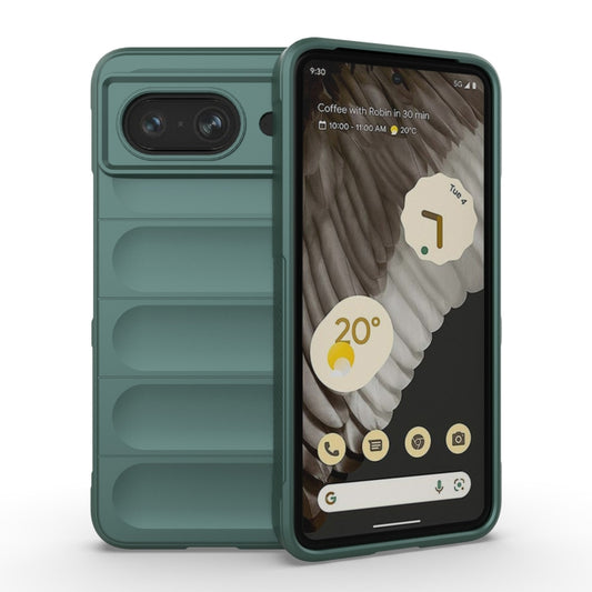 For Google Pixel 8 5G Magic Shield TPU + Flannel Phone Case(Dark Green) - Google Cases by buy2fix | Online Shopping UK | buy2fix