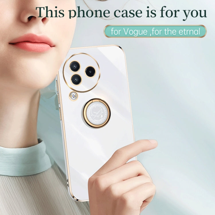 For Xiaomi Civi 3 5G XINLI Straight Edge 6D Electroplate TPU Phone Case with Ring Holder(Celestial Blue) - Xiaomi Cases by XINLI | Online Shopping UK | buy2fix