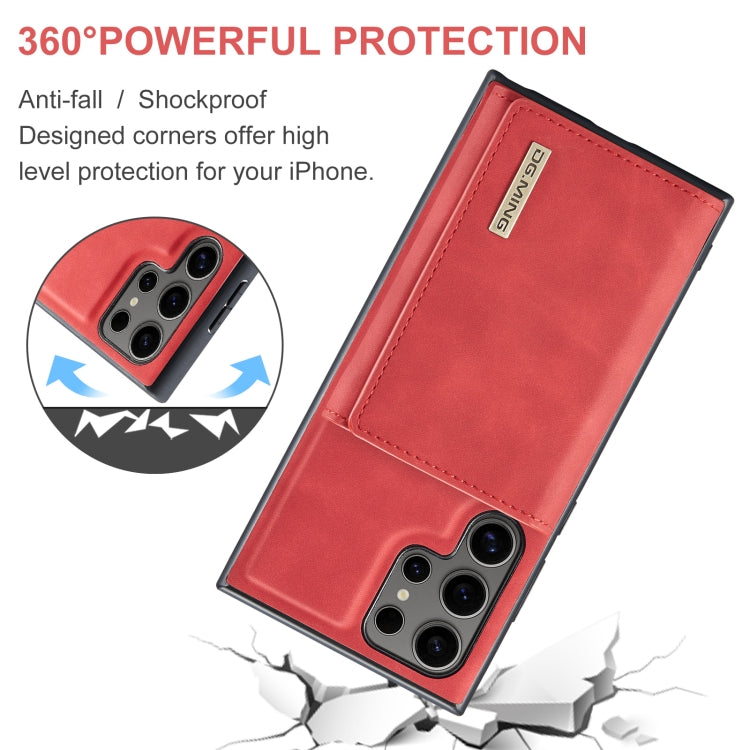 For Samsung Galaxy S24 Ultra 5G DG.MING M1 Series 3-Fold Multi Card Wallet + Magnetic Phone Case(Red) - Galaxy S24 Ultra 5G Cases by DG.MING | Online Shopping UK | buy2fix