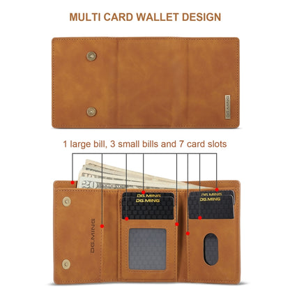 For Samsung Galaxy A15 5G / A15 4G DG.MING M1 Series 3-Fold Multi Card Wallet + Magnetic Phone Case(Brown) - Galaxy Phone Cases by DG.MING | Online Shopping UK | buy2fix