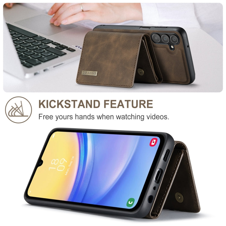 For Samsung Galaxy A15 5G / A15 4G DG.MING M1 Series 3-Fold Multi Card Wallet + Magnetic Phone Case(Coffee) - Galaxy Phone Cases by DG.MING | Online Shopping UK | buy2fix