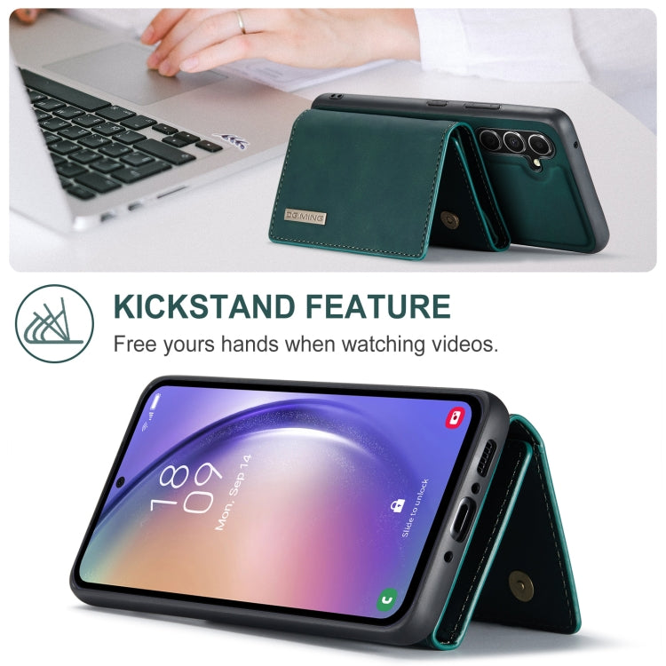 For Samsung Galaxy A35 5G DG.MING M1 Series 3-Fold Multi Card Wallet + Magnetic Phone Case(Green) - Galaxy Phone Cases by DG.MING | Online Shopping UK | buy2fix