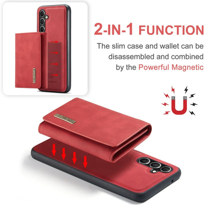 For Samsung Galaxy A55 5G DG.MING M1 Series 3-Fold Multi Card Wallet + Magnetic Phone Case(Red) - Galaxy Phone Cases by DG.MING | Online Shopping UK | buy2fix