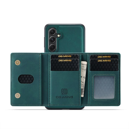 For Samsung Galaxy S23 FE 5G DG.MING M2 Series 3-Fold Multi Card Bag + Magnetic Phone Case(Green) - Galaxy S23 FE 5G Cases by DG.MING | Online Shopping UK | buy2fix