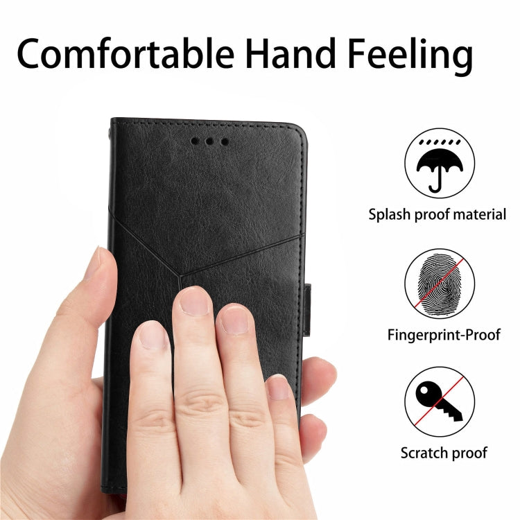 For Xiaomi Redmi 12 4G Global Y-shaped Pattern Flip Leather Phone Case(Black) - Xiaomi Cases by buy2fix | Online Shopping UK | buy2fix