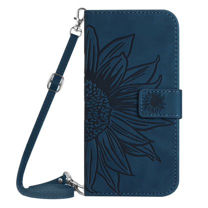 For Xiaomi 13T / 13T Pro Skin Feel Sun Flower Embossed Flip Leather Phone Case with Lanyard(Inky Blue) - Xiaomi Cases by buy2fix | Online Shopping UK | buy2fix