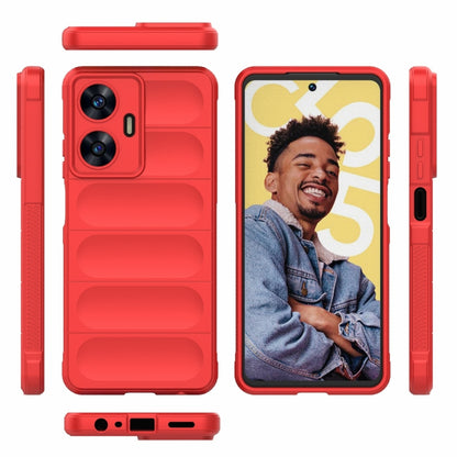 For Realme C55 4G Magic Shield TPU + Flannel Phone Case(White) - Realme Cases by buy2fix | Online Shopping UK | buy2fix