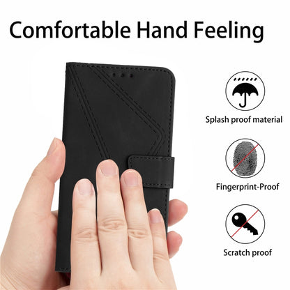 For Xiaomi 14 Stitching Embossed Leather Phone Case(Black) - 14 Cases by buy2fix | Online Shopping UK | buy2fix