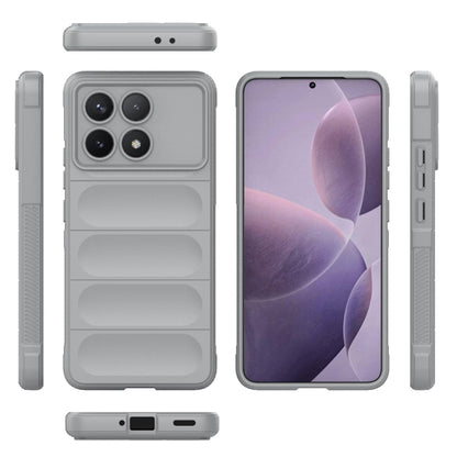 For Xiaomi Redmi K70 / K70 Pro 5G Magic Shield TPU + Flannel Phone Case(Grey) - K70 Pro Cases by buy2fix | Online Shopping UK | buy2fix