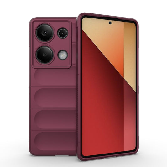 For Xiaomi Redmi Note 13 Pro 4G Global Magic Shield TPU + Flannel Phone Case(Wine Red) - Note 13 Pro Cases by buy2fix | Online Shopping UK | buy2fix