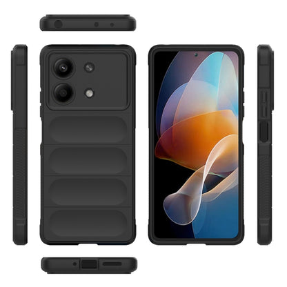 For Xiaomi Redmi Note 13R Pro 5G Magic Shield TPU + Flannel Phone Case(Black) - Xiaomi Cases by buy2fix | Online Shopping UK | buy2fix