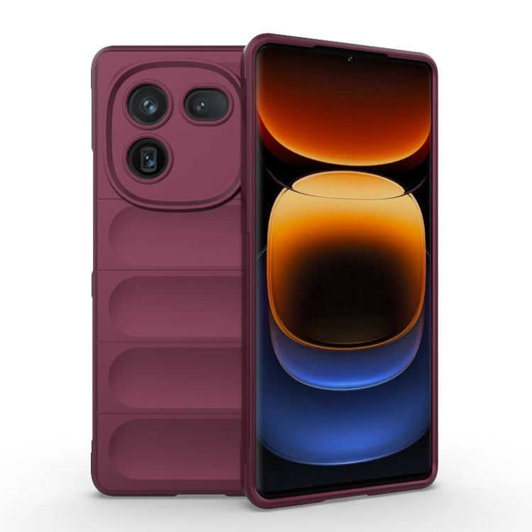 For vivo iQOO 12 Pro 5G Magic Shield TPU + Flannel Phone Case(Wine Red) - iQOO 12 Pro Cases by buy2fix | Online Shopping UK | buy2fix