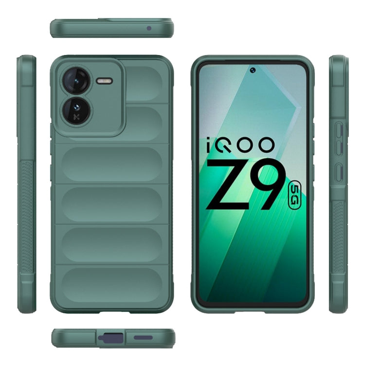 For vivo iQOO Z9 5G Magic Shield TPU + Flannel Phone Case(Dark Green) - vivo Cases by buy2fix | Online Shopping UK | buy2fix