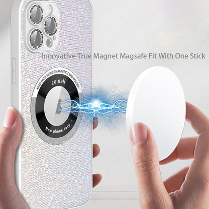 For iPhone 11 Pro Max Colorful Glitter Magnetic Magsafe TPU + PC Phone Case(White) - iPhone 11 Pro Max Cases by buy2fix | Online Shopping UK | buy2fix