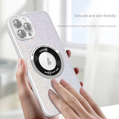 For iPhone 12 Pro Colorful Glitter Magnetic Magsafe TPU + PC Phone Case(Black) - iPhone 12 / 12 Pro Cases by buy2fix | Online Shopping UK | buy2fix