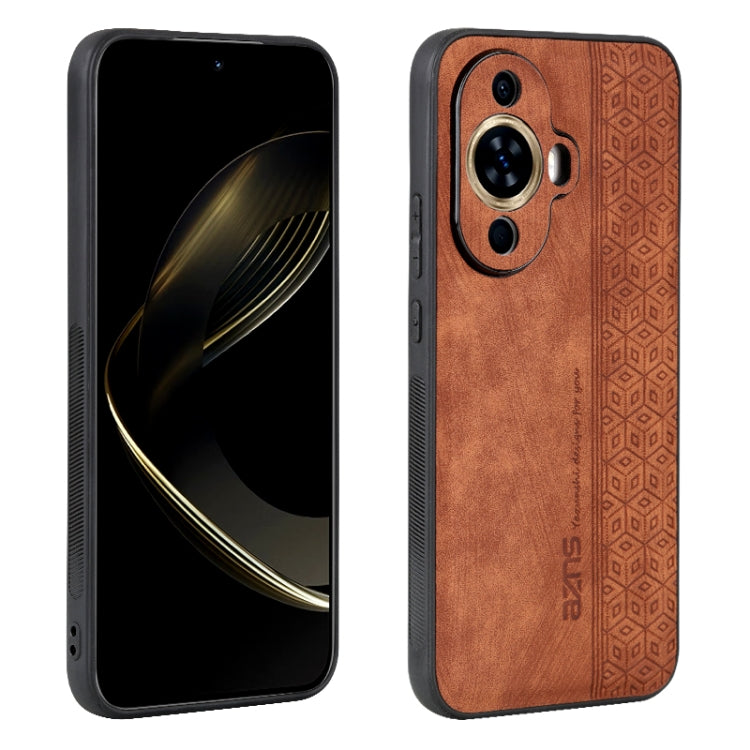 For Huawei nova 11 Pro AZNS 3D Embossed Skin Feel Phone Case(Brown) - Huawei Cases by AZNS | Online Shopping UK | buy2fix