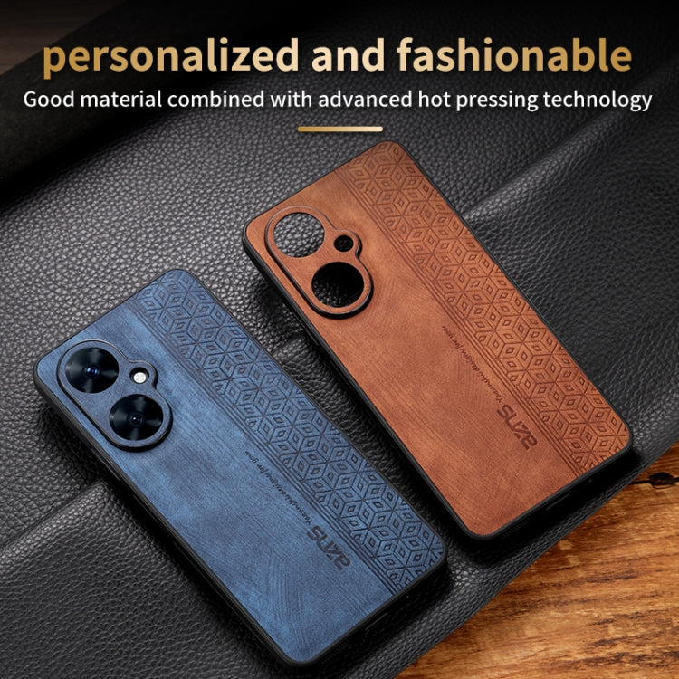 For Huawei Maimang 20 AZNS 3D Embossed Skin Feel Phone Case(Brown) - Huawei Cases by AZNS | Online Shopping UK | buy2fix