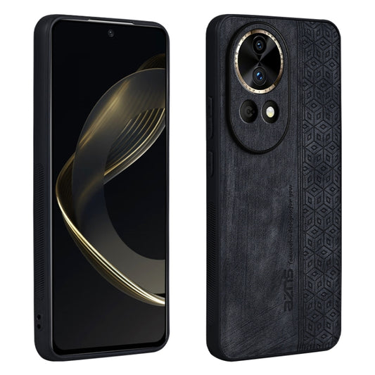 For Huawei nova 12 AZNS 3D Embossed Skin Feel Phone Case(Black) - Huawei Cases by AZNS | Online Shopping UK | buy2fix