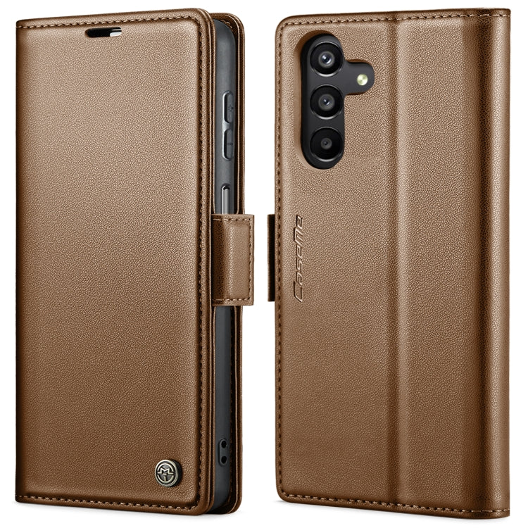 For Samsung Galaxy A24 4G CaseMe 023 Butterfly Buckle Litchi Texture RFID Anti-theft Leather Phone Case(Brown) - Galaxy Phone Cases by CaseMe | Online Shopping UK | buy2fix