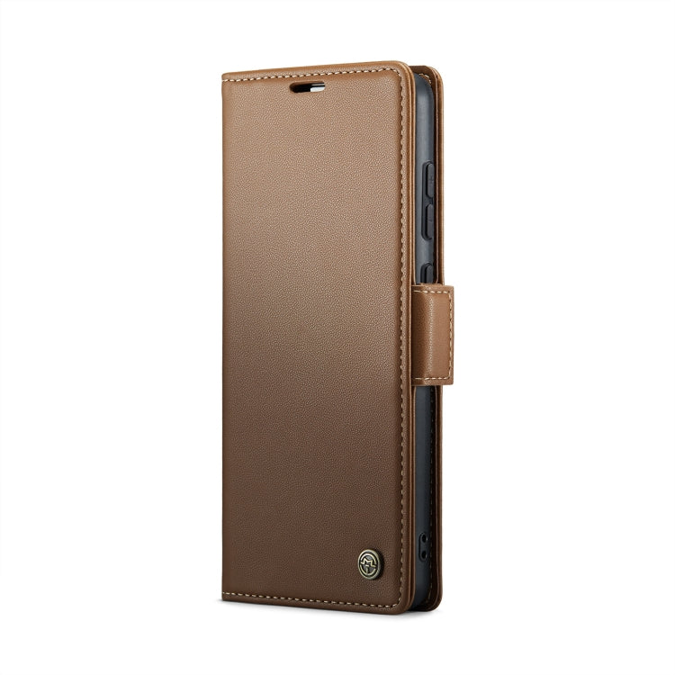 For Xiaomi Poco X6 Pro 5G/Redmi K70E 5G CaseMe 023 Butterfly Buckle Litchi Texture RFID Anti-theft Leather Phone Case(Brown) - K70E Cases by CaseMe | Online Shopping UK | buy2fix