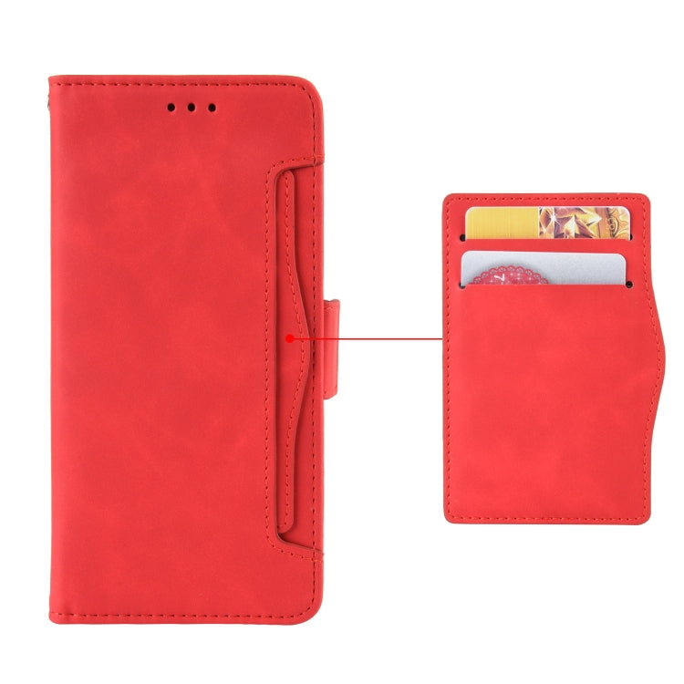 For Motorola Moto G53 / G13 Skin Feel Calf Texture Card Slots Leather Phone Case(Red) - Motorola Cases by buy2fix | Online Shopping UK | buy2fix