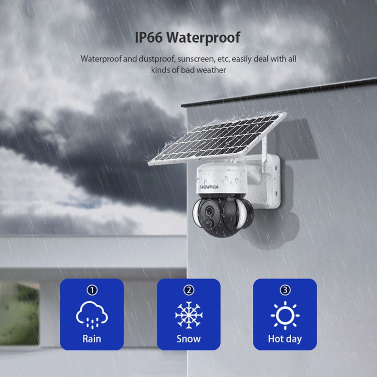 SHIWOJIA IP66 Waterproof 4G 3MP Solar Dome IP Camera, Two-way Audio & PIR Motion Detection & Night Vision, Version:AU(White) - Wireless Camera by buy2fix | Online Shopping UK | buy2fix