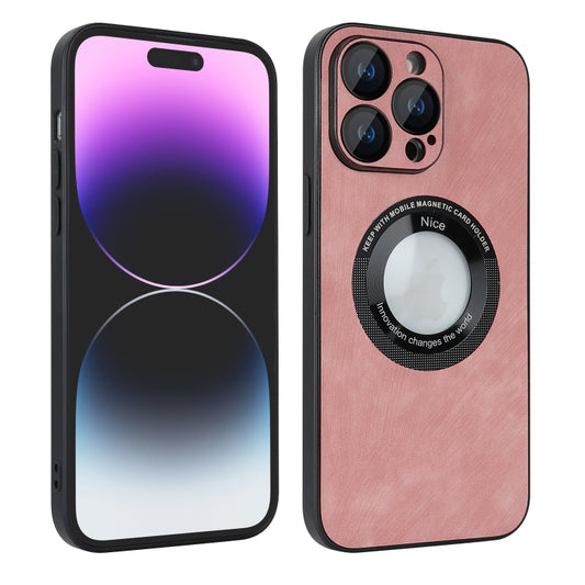 For iPhone 11 Skin Feel Leather MagSafe Magnetic Phone Case(Pink) - iPhone 11 Cases by buy2fix | Online Shopping UK | buy2fix