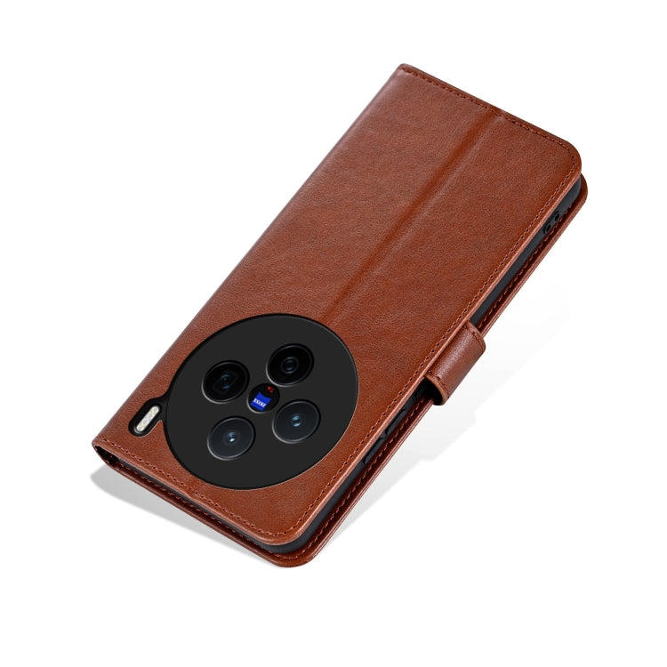 For vivo X200 AZNS Sheepskin Texture Flip Leather Phone Case(Brown) - X200 Cases by AZNS | Online Shopping UK | buy2fix