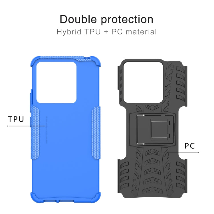 For Xiaomi Redmi Note 13 Pro 5G Global Tire Texture TPU + PC Phone Case with Holder(Purple) - Note 13 Pro Cases by buy2fix | Online Shopping UK | buy2fix