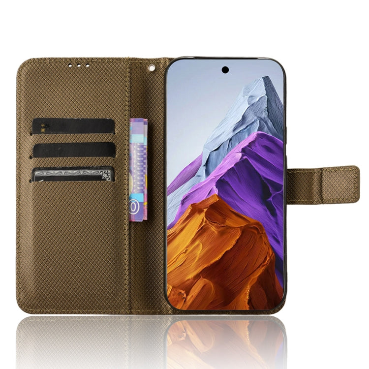 For Google Pixel 9 Pro Diamond Texture Leather Phone Case(Brown) - Google Cases by buy2fix | Online Shopping UK | buy2fix