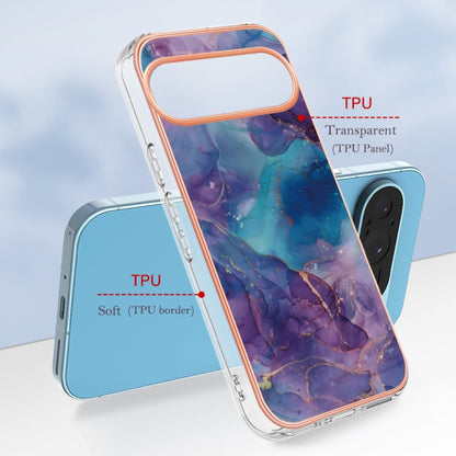 For Google Pixel 9 / 9 Pro Electroplating Marble Dual-side IMD Phone Case(Purple 016) - Google Cases by buy2fix | Online Shopping UK | buy2fix