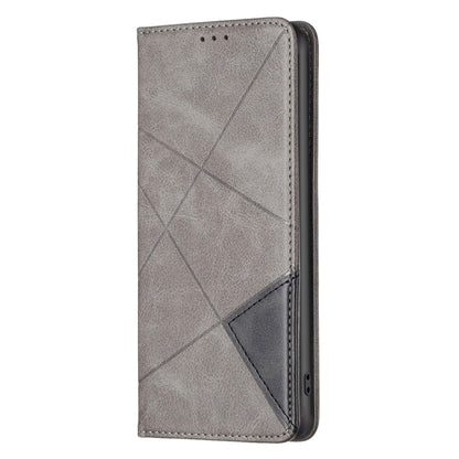 For Xiaomi Redmi Note 13 Pro 5G Rhombus Texture Magnetic Leather Phone Case(Grey) - Xiaomi Cases by buy2fix | Online Shopping UK | buy2fix