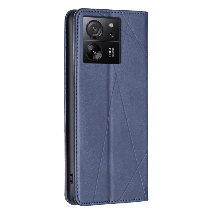 For Xiaomi 13T / 13T Pro / Redmi K60 Ultra Rhombus Texture Magnetic Leather Phone Case(Blue) - Redmi K60 Ultra Cases by buy2fix | Online Shopping UK | buy2fix